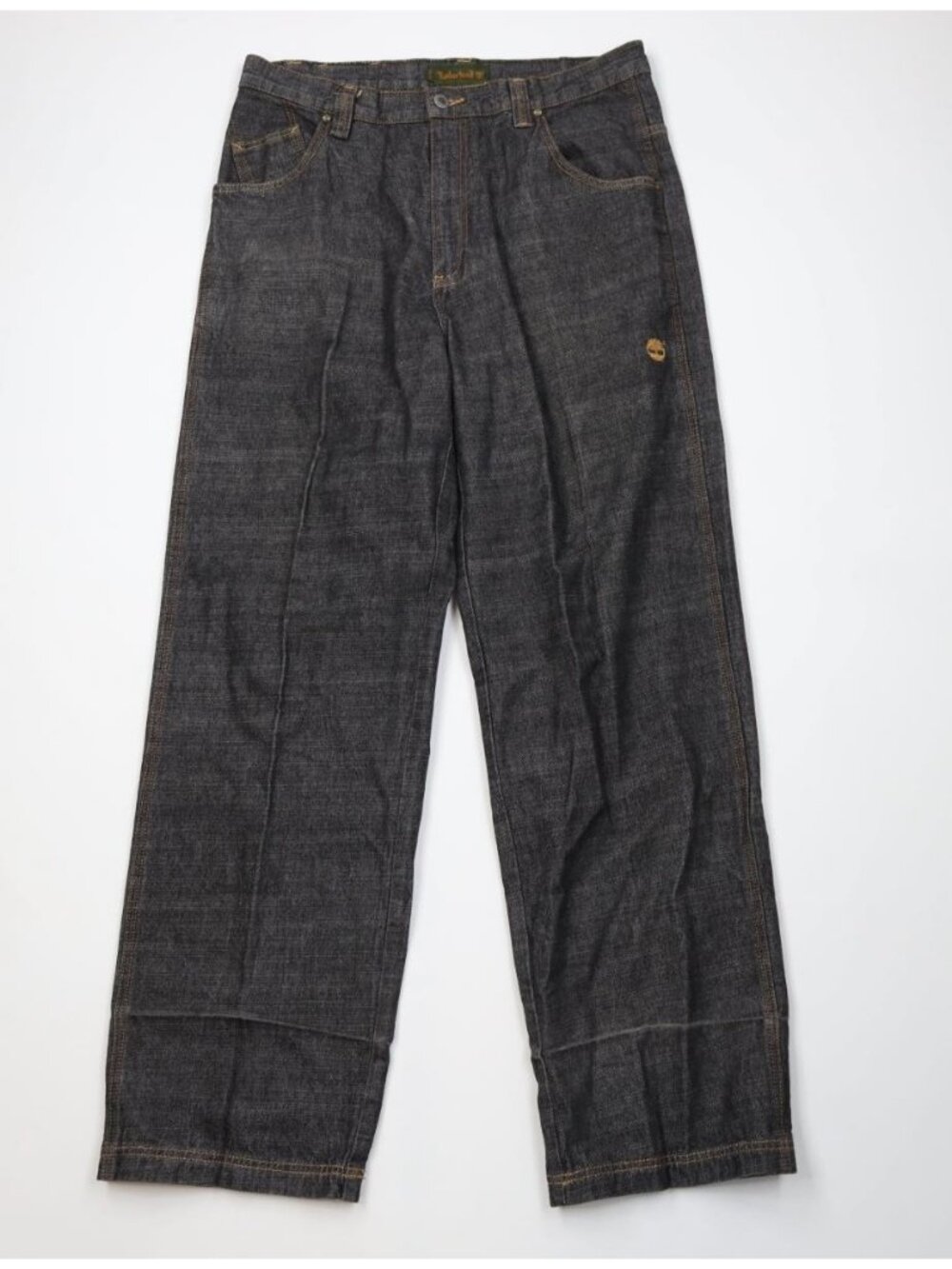 Vintage 90s Y2K Timberland Mens 34x34 Distressed Baggy Wide Leg Denim Jeans